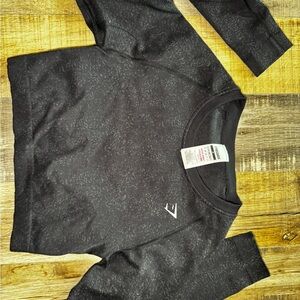 Gymshark Kids Black Heather Pullover Sweatshirt